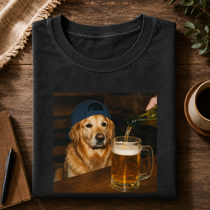 Funny Golden Retriever Drinking Beer T-shirt